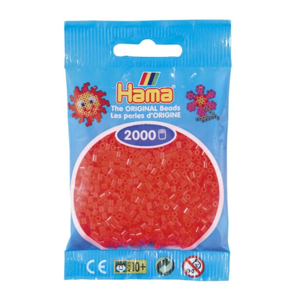 Hama Mini - strijkkralen - 2000 stuks - translucent neon red 35 - Afbeelding 1