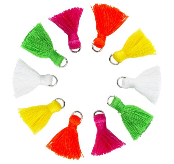 Sieradenkwastjes - 20 mm - neon - Afbeelding 1