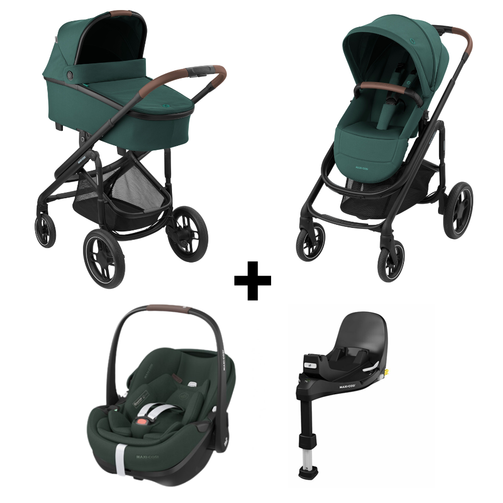 Kinderwagen Maxi-Cosi Plaza Plus Essential Green met Autostoel Pebble 360° Pro2 en Base Slide Tech Kinderwagen Maxi-Cosi Plaza Plus Essential Green met Autostoel Pebble 360° Pro2 en Base Slide Tech - Afbeelding 1
