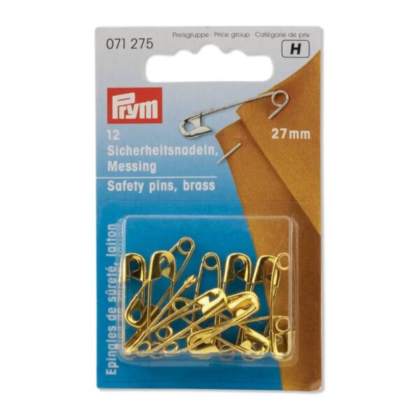 Prym veiligheidsspelden - 27 mm - 12 stuks - messing - Afbeelding 1