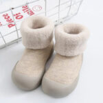 Mini Fashion™ - Warm&Zacht - Anti Slip Sokken Beige / 21 (9-12 maanden) | Educatief Speelgoed