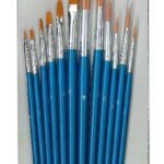 Artist penselen set - plat/rond - 12 stuks