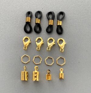 Brillenkoord accessoireset - goudkleurig