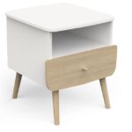 Nachtkastje Firmiana Wit/Naturel