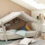 Kinderbed Huis Lodge 90x200 Light Grey