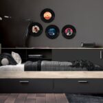 Bedbank Life Izzy 90x200 Black/Kronberg Oak