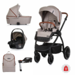 Kinderwagen Chipolino Prestige 3-in-1 Tiramisu met Autostoel&Isofixbase