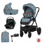 Kinderwagen Chipolino Prestige 3-in-1 Basil met Autostoel&Isofixbase