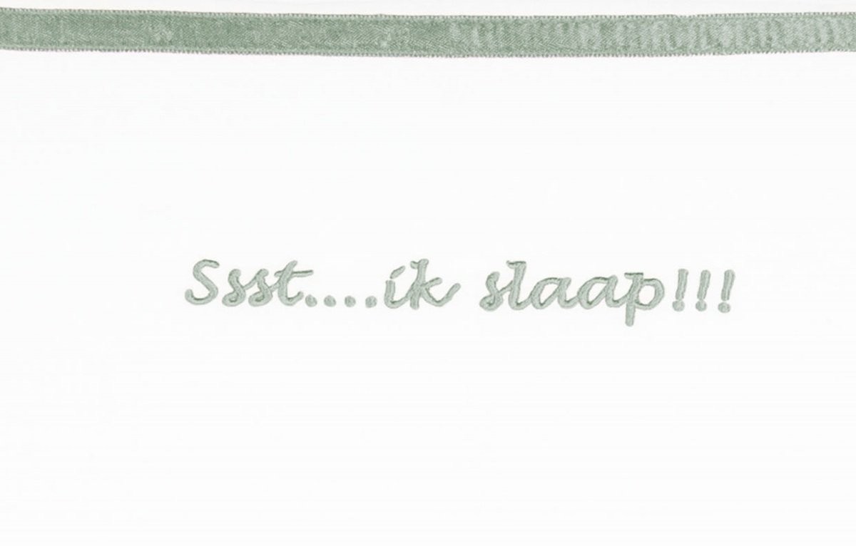 Laken Wieg Briljant Baby 75x100 Ssst Ik Slaap Stone Green - Afbeelding 1
