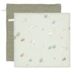 Swaddle Doek Little Dutch 70x70 Little Farm Olive 2st.