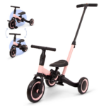 Driewieler Baninni Gio 4-in-1 Pink met Duwstang