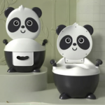 Panda Potty™ - Handig voor vakantie - Kinder toilet Zwart/Wit / Zachte bril | Educatief Speelgoed