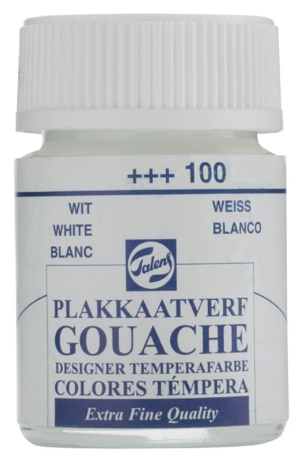 Plakkaatverf - extra fijn - 16 ml - wit - Afbeelding 1