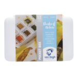 van Gogh aquarelverf pocket box - 12 halve napjes - natuurtinten