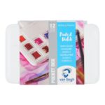 van Gogh aquarelverf pocket box - 12 halve napjes - roze/violet