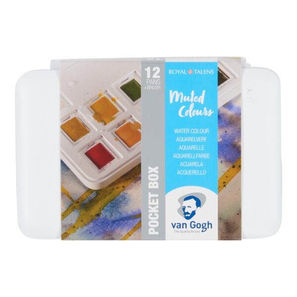 van Gogh aquarelverf pocket box - 12 halve napjes - gedempte tinten - Afbeelding 1