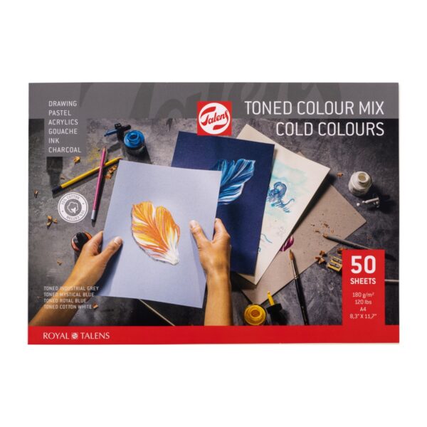 Talens Toned Paper blok - A4 - koele tinten - Afbeelding 1