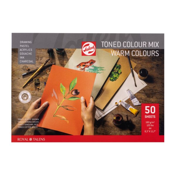 Talens Toned Paper blok - A4 - warme tinten - Afbeelding 1