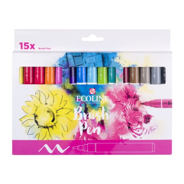 Ecoline Brush Pen set - 15 stuks - primair - Afbeelding 1