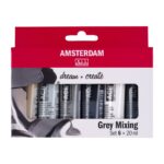 Amsterdam acrylverf set - 6 stuks - grijstinten