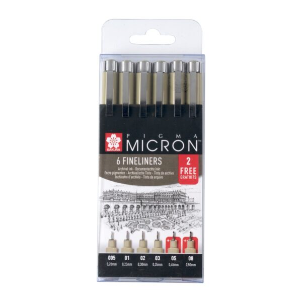 Sakura Pigma Micron fineliners - 4 + 2 gratis - Afbeelding 1