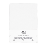 Hoeslaken Wieg Little Boo Uni White 2-pack 40x80/90