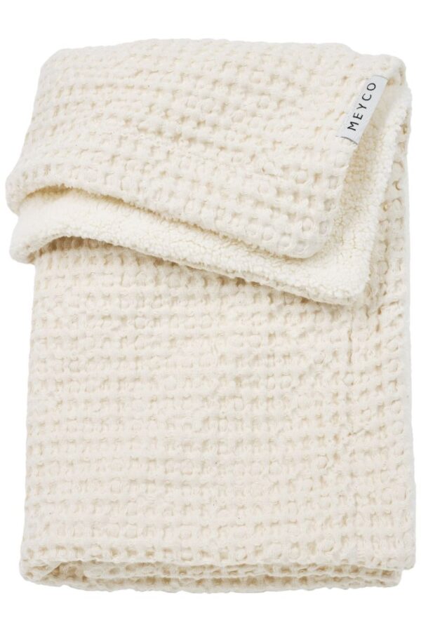 Deken Ledikant Meyco Wafel Teddy Nature 100x150 - Afbeelding 1