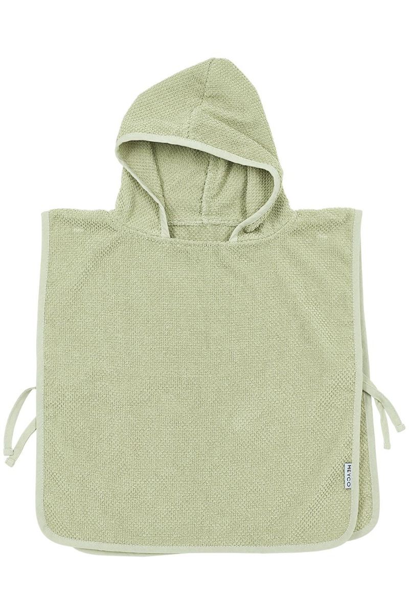 Badponcho Meyco Popcorn 1-3 jaar Soft Olive - Afbeelding 1