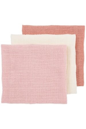 Luier Meyco Pre-Washed Uni Soft Rose/Rose/Natural 3-pack