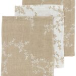 Washandjes Meyco Branches Sand 3-pack