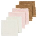 Monddoekjes Meyco Badstof Offwhite/Soft Pink/Toffee 6-pack