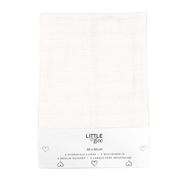 Luiers Little Boo Uni White 6-pack 60x60 - Afbeelding 1