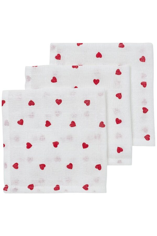 Monddoekjes Meyco Sweet Heart Red 3 st - Afbeelding 1