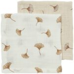 Monddoekjes Meyco Gingko Offwhite/Soft Sand 2-pack