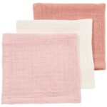 Monddoekjes Meyco Pre-Washed Soft Rose/Rose/Natural 3-pack
