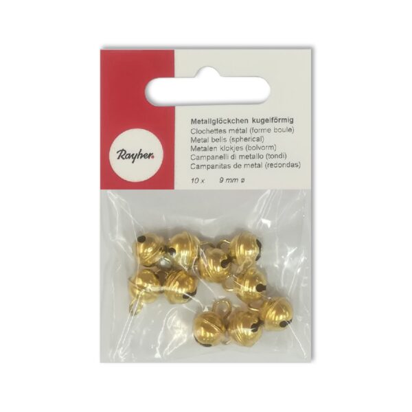 Belletjes - 9 mm - 10 stuks - goudkleurig - Afbeelding 1