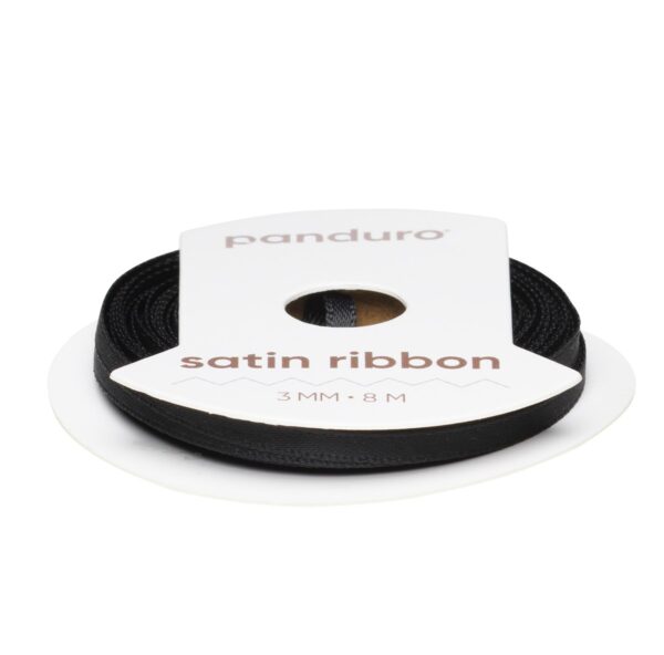 Satijnlint - 3 mm - zwart - Afbeelding 1