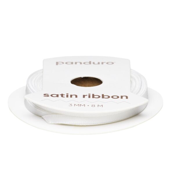 Satijnlint - 3 mm - wit - Afbeelding 1