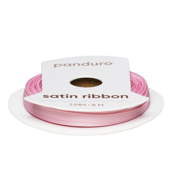 Satijnlint - 3 mm - roze - Afbeelding 1