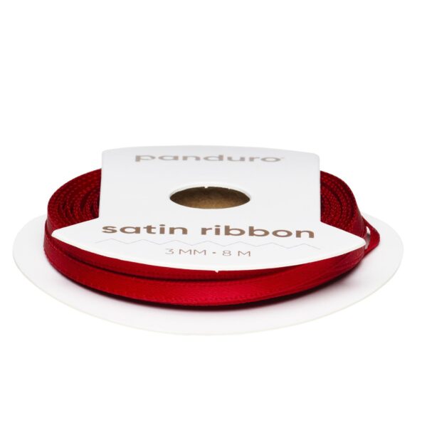 Satijnlint - 3 mm - rood - Afbeelding 1
