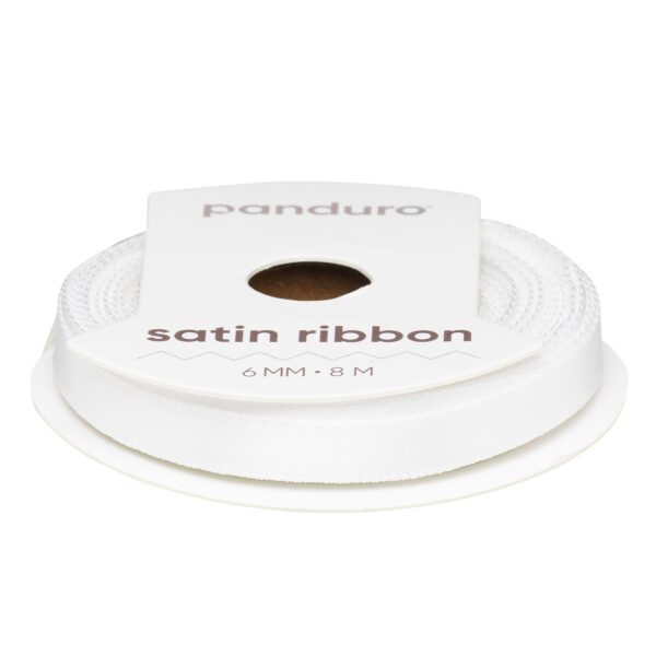 Satijnlint - 6 mm - wit - Afbeelding 1