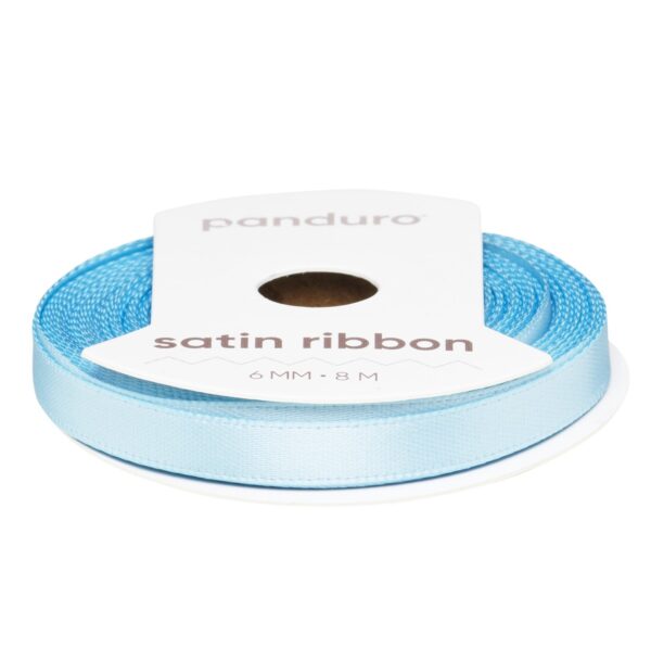 Satijnlint - 6 mm - lichtblauw - Afbeelding 1