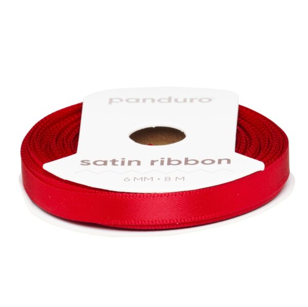 Satijnlint - 6 mm - rood - Afbeelding 1