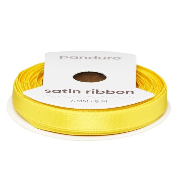 Satijnlint - 6 mm - geel - Afbeelding 1