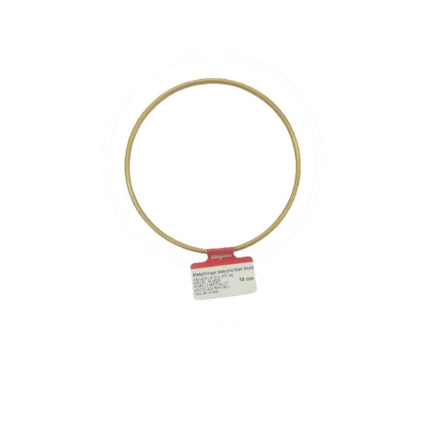 Metalen ring - 10 cm - goudkleurig - Afbeelding 1