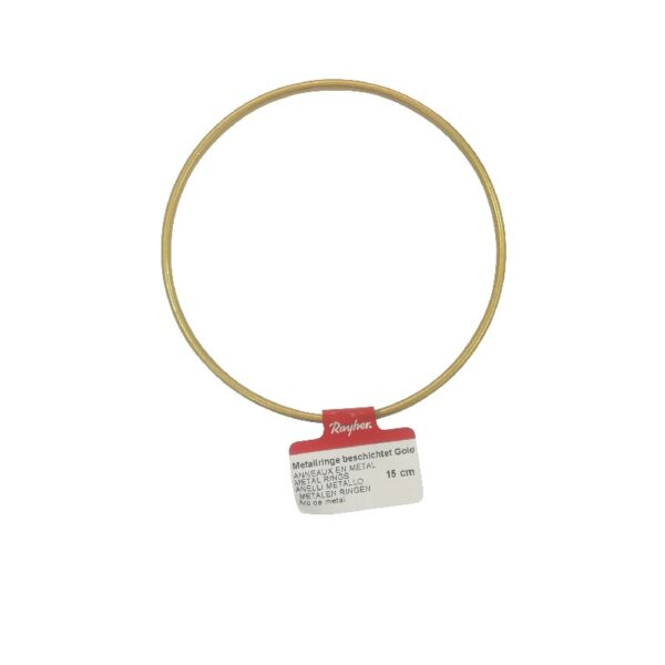 Metalen ring - 15 cm - goudkleurig - Afbeelding 1
