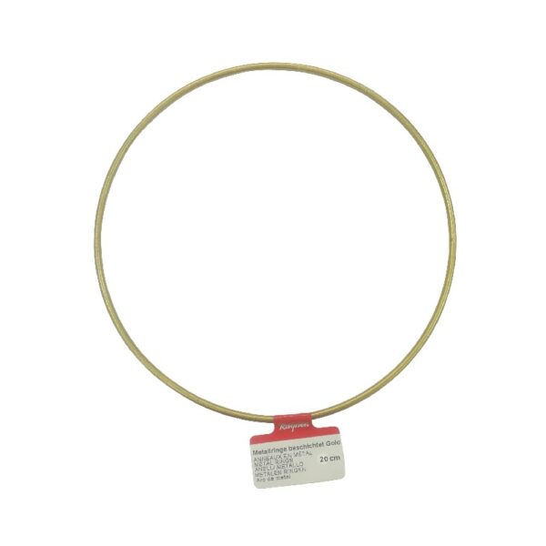 Metalen ring - 20 cm - goudkleurig - Afbeelding 1