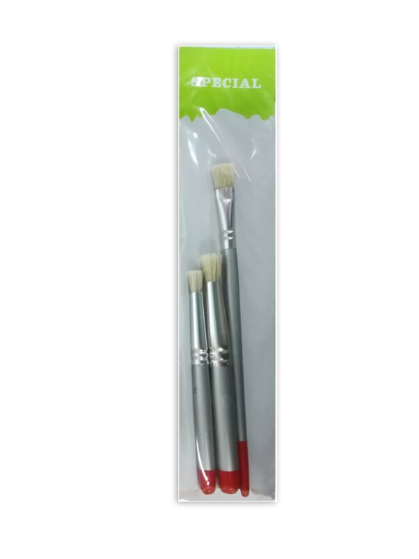 Tamponeerkwasten set + platte kwast - Afbeelding 1