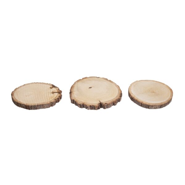 Houten schijfjes rond - 3 stuks - 10-12 cm - Afbeelding 1