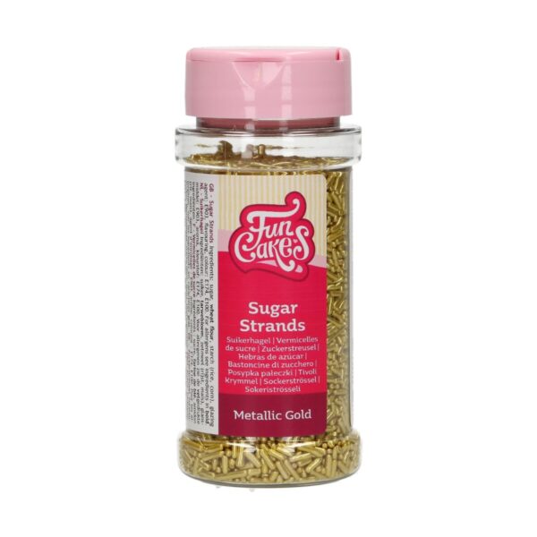 FunCakes sprinkles - sugar strands - metallic gold - Afbeelding 1